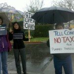 Protestors at an abortion clinic